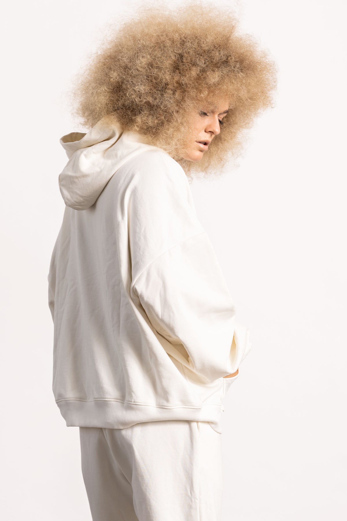 DROP SHOULDER PIMA COTTON HOODIE